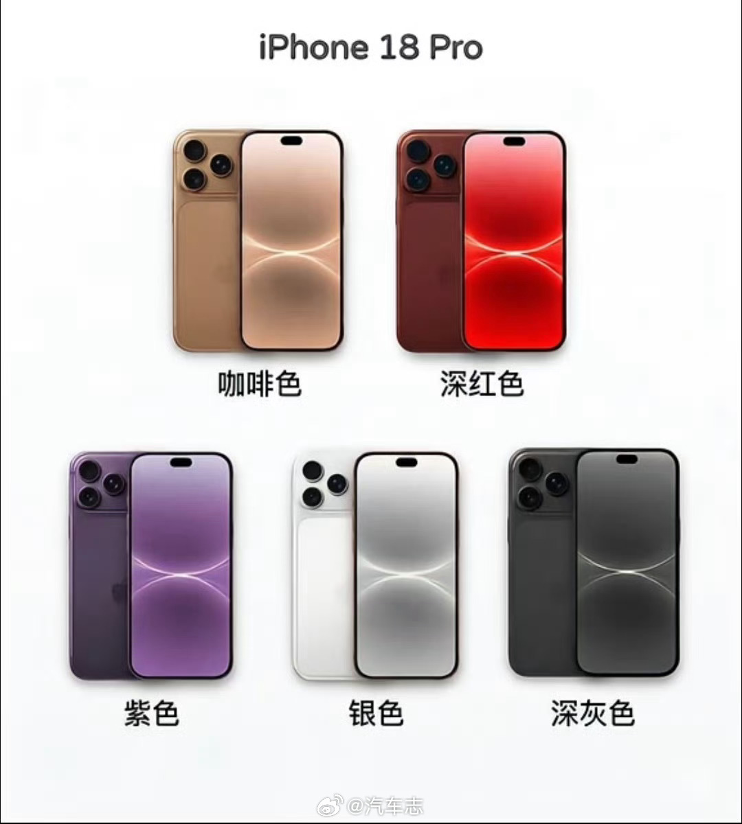 iPhone18Pro配色前瞻酒红色很不错，有点老钱味道