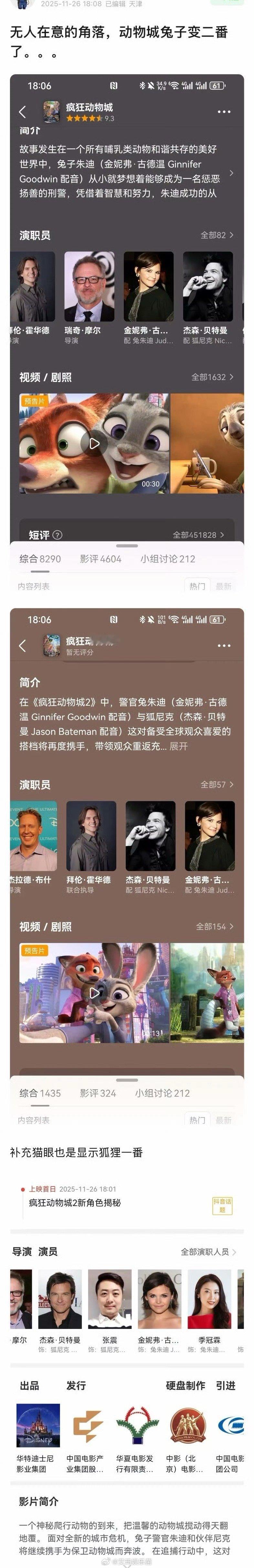 为什么在国内疯狂动物城一番变成了尼克狐狸，不是兔子朱迪