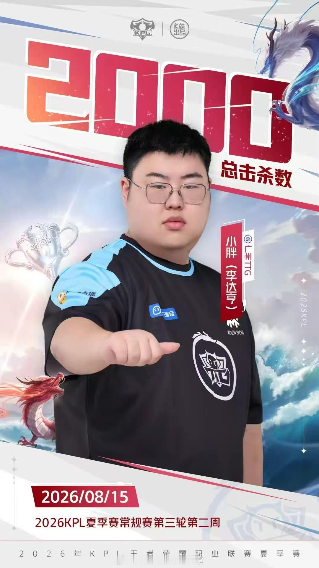 小胖达成2000击杀峡谷野区收割者就位！小胖顺利解锁2000总击杀成就。每一次进
