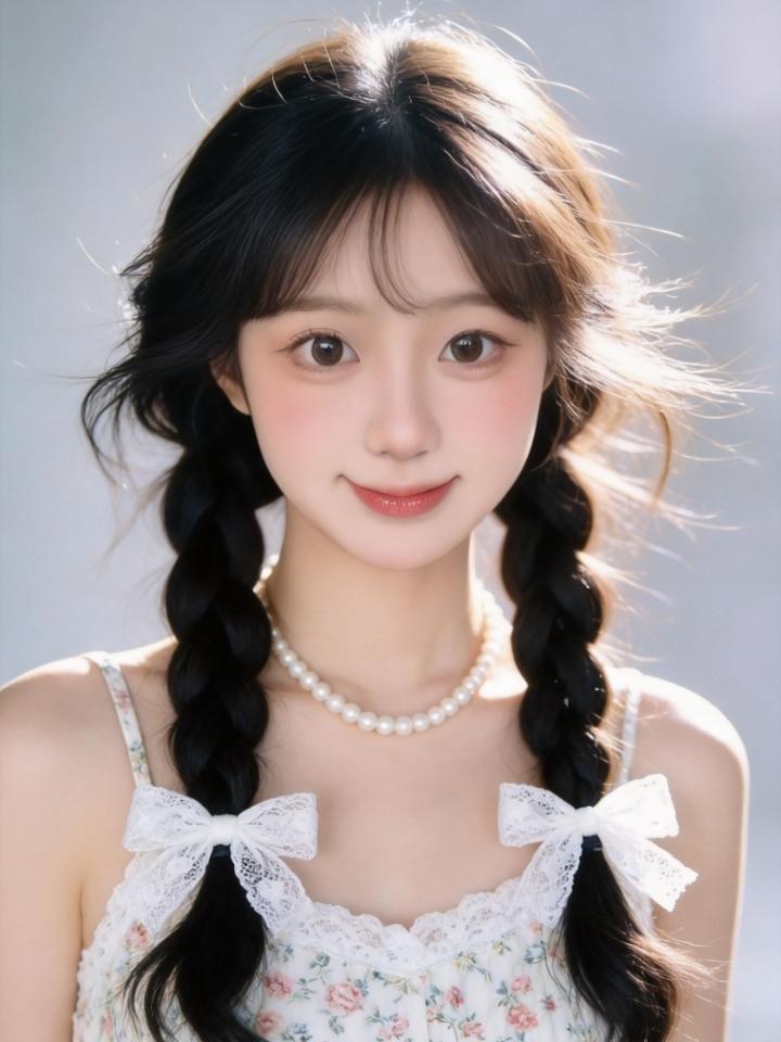 ins风双麻花辫甜美发型 少女感 甜妹麻花辫 初恋脸