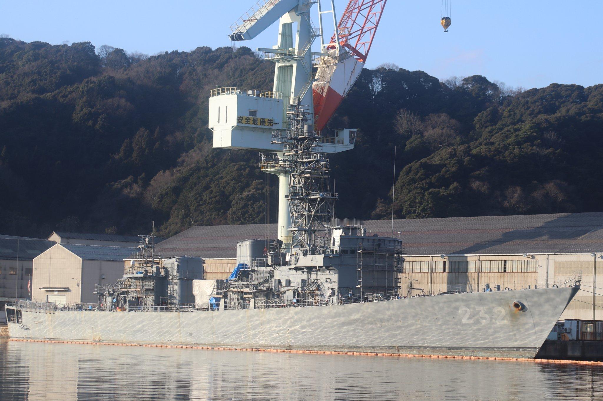 海自DE-232“川内”拆除了大量装备，可能是进行维护前的准备