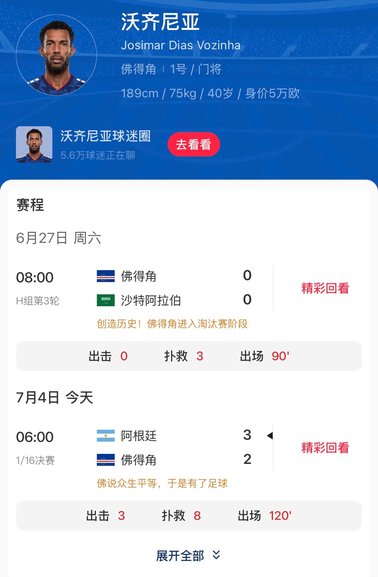 工作压力很大时请看看佛得角门将看世界杯4K高清网速快，来小-红-薯看佛得角vs阿