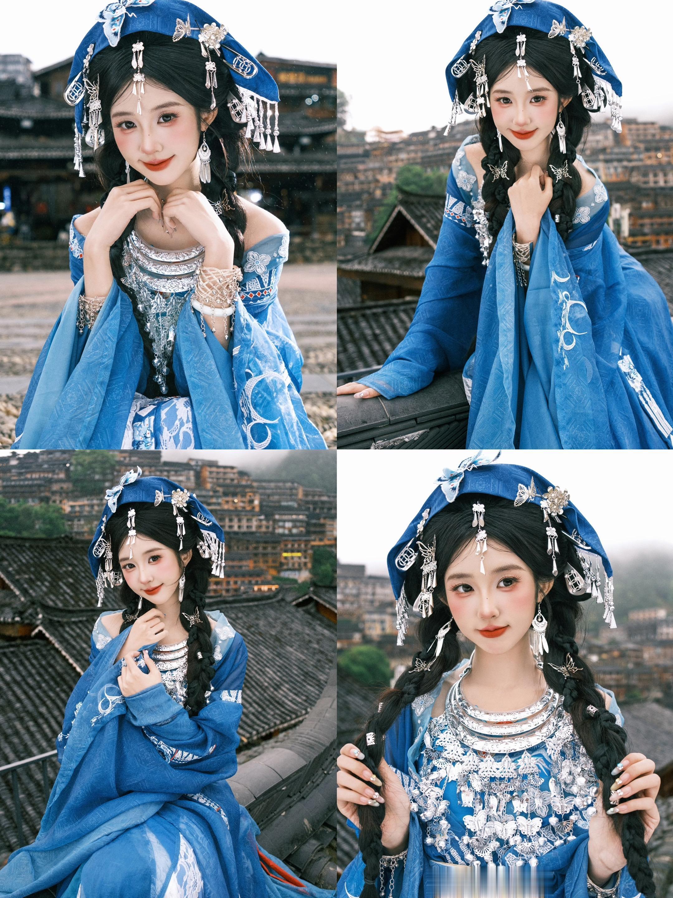 千户苗寨写真——文案-动作-姿势−看这篇。📍 穿一次苗服，赴一场山河...