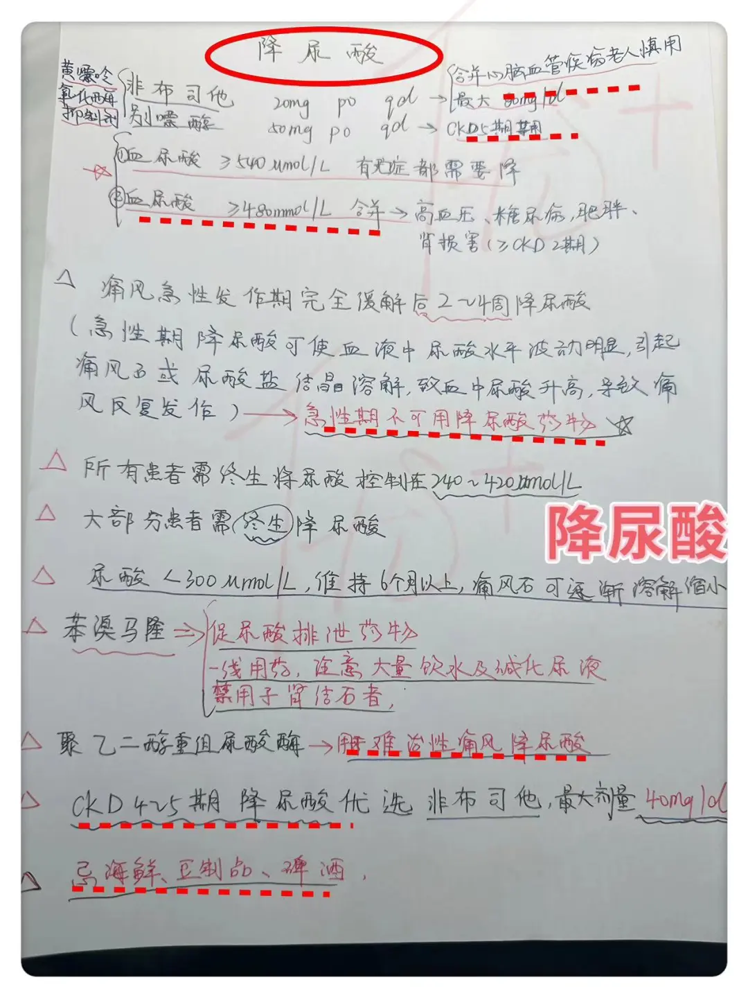 规培值班遇见降尿酸