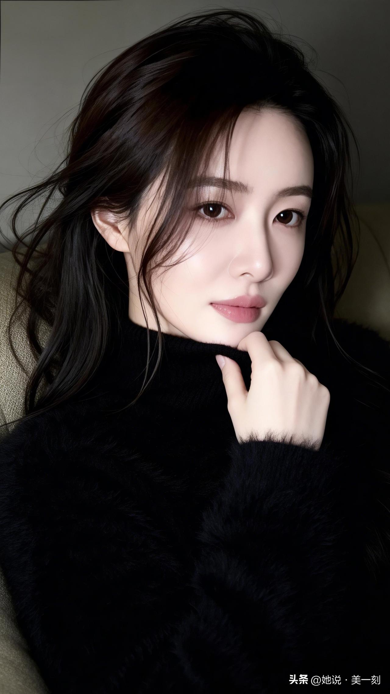 温柔黑丝绒毛衣，冬日里的温暖拥抱🧣💕优雅自信穿搭分享