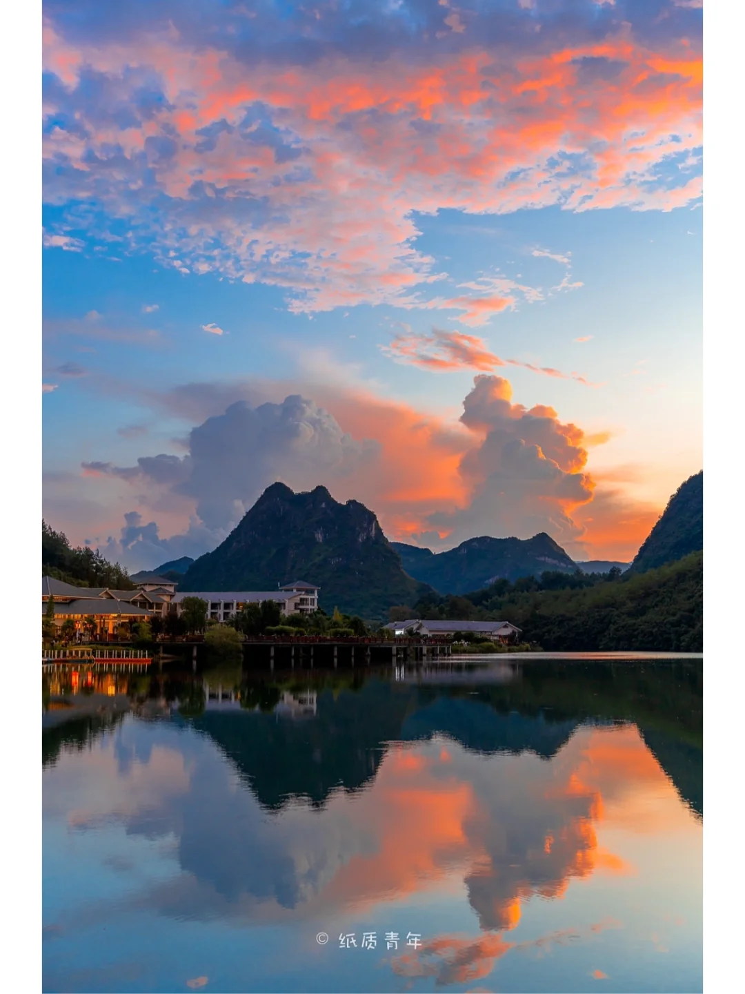 我在广东拍到了水天一色的桂林山水‼️