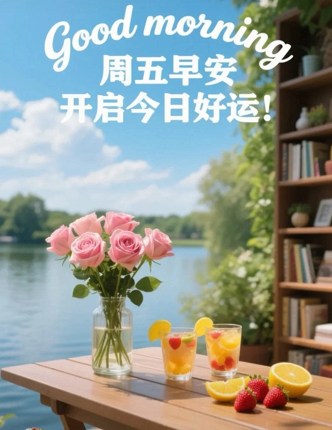 早安早安,新的一天 笑在生活，美在善良乐在知足，福在健康不谈过往，只说未来，美好