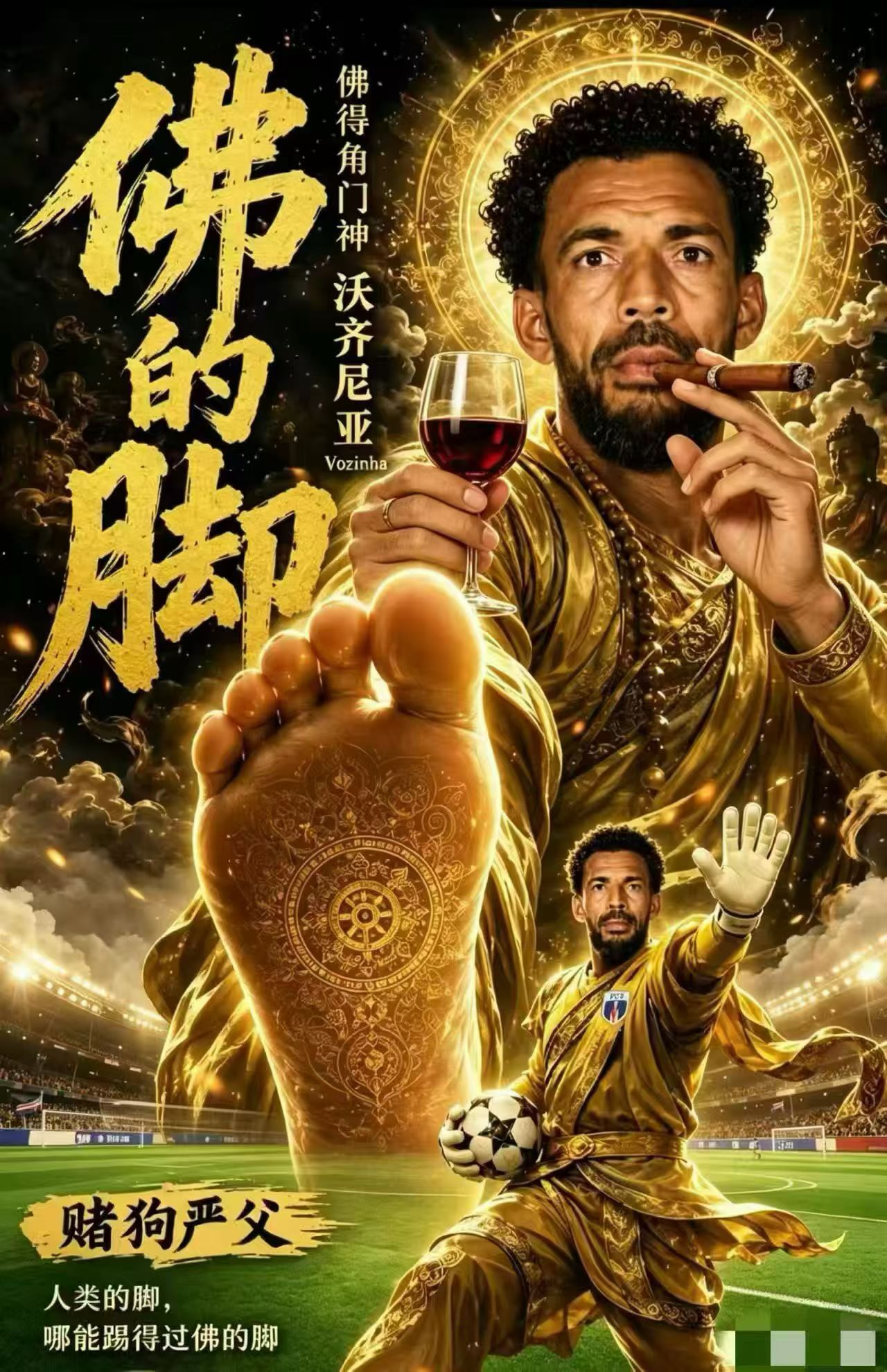 佛得角门将 封神人类的脚那能踢得过佛的脚