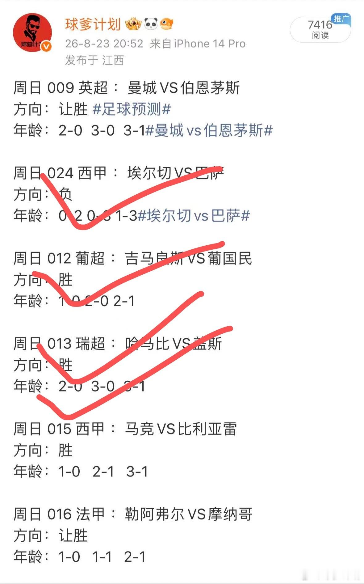 复盘｜昨日方向10✅6、埃尔切vs巴萨 整体有得有失，大部分思路都是正确的，也有