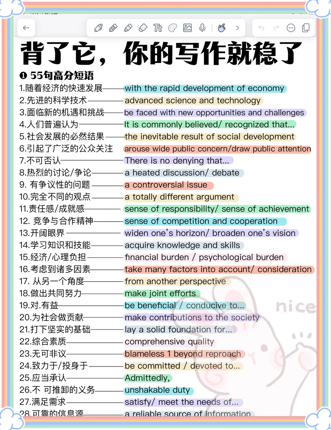 英语作文闪光句！背完它，你的写作就牛了！