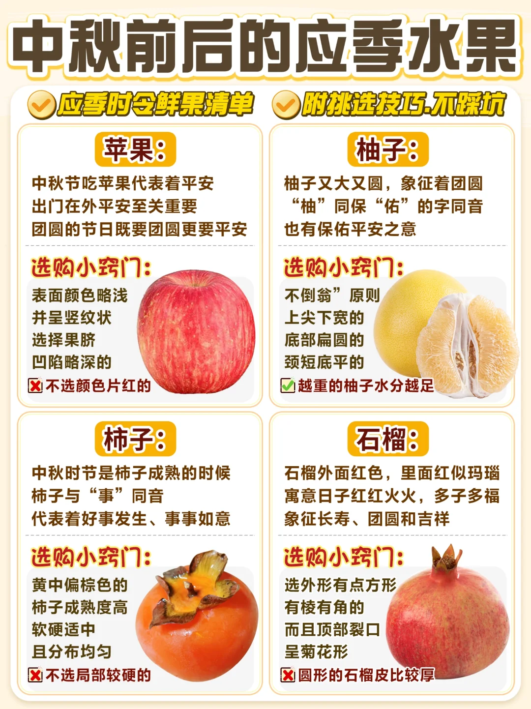 9月-10月应季水果速查表💯附水果挑选技巧