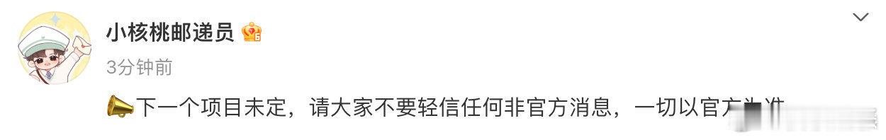 张凌赫对接称下一个项目未定  张凌赫方否认三搭传闻   一切消息以官方为准 