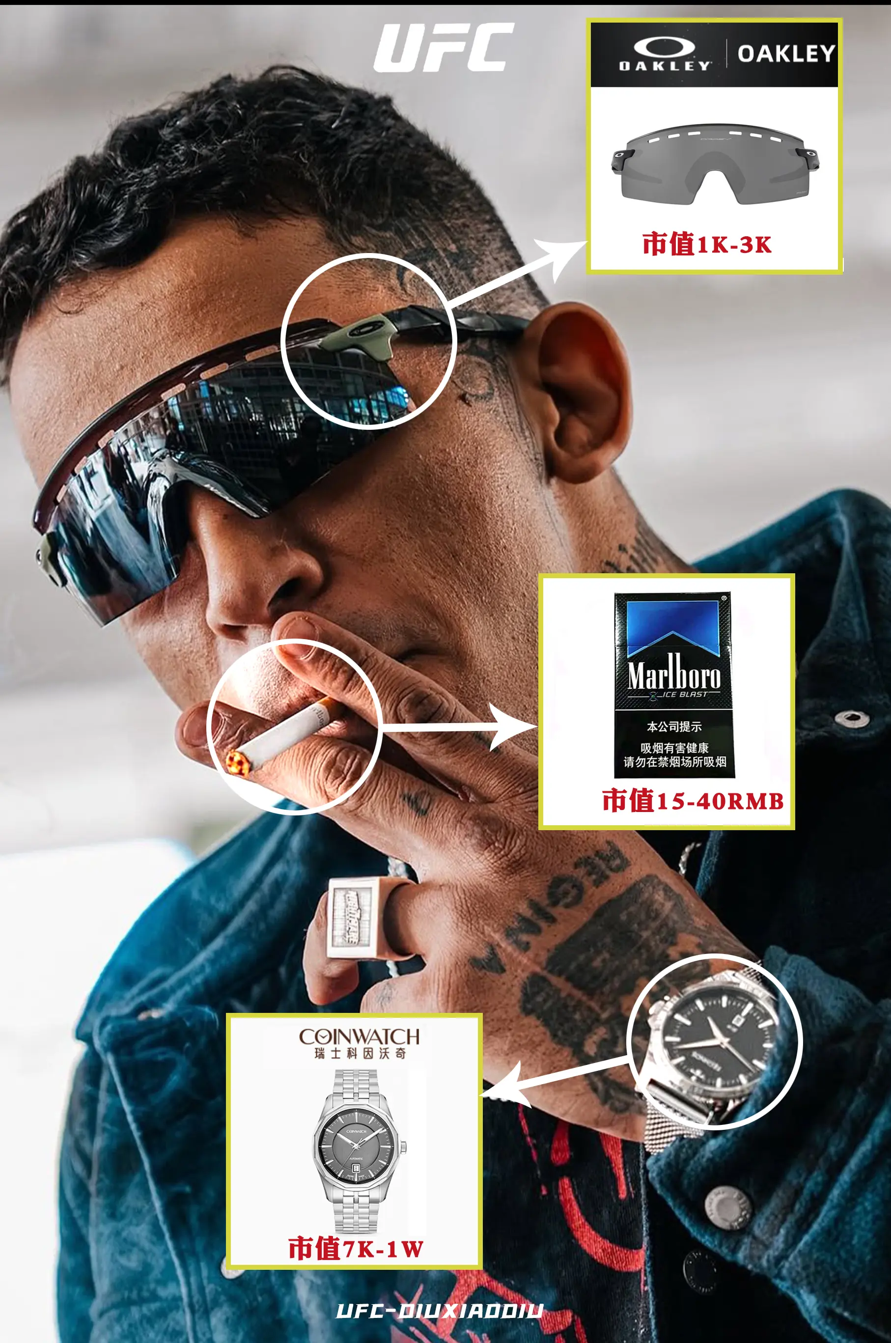 卡洛斯-普拉特斯。这小子头袋欧克利运动眼镜，手拿万宝路香烟，手带瑞士科...