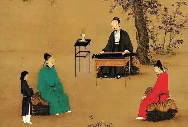 #一句话证明秋天来了#穿秋裤吧怕人笑话，不穿吧凉飕飕
古代宋徽宗名画《听琴图》，