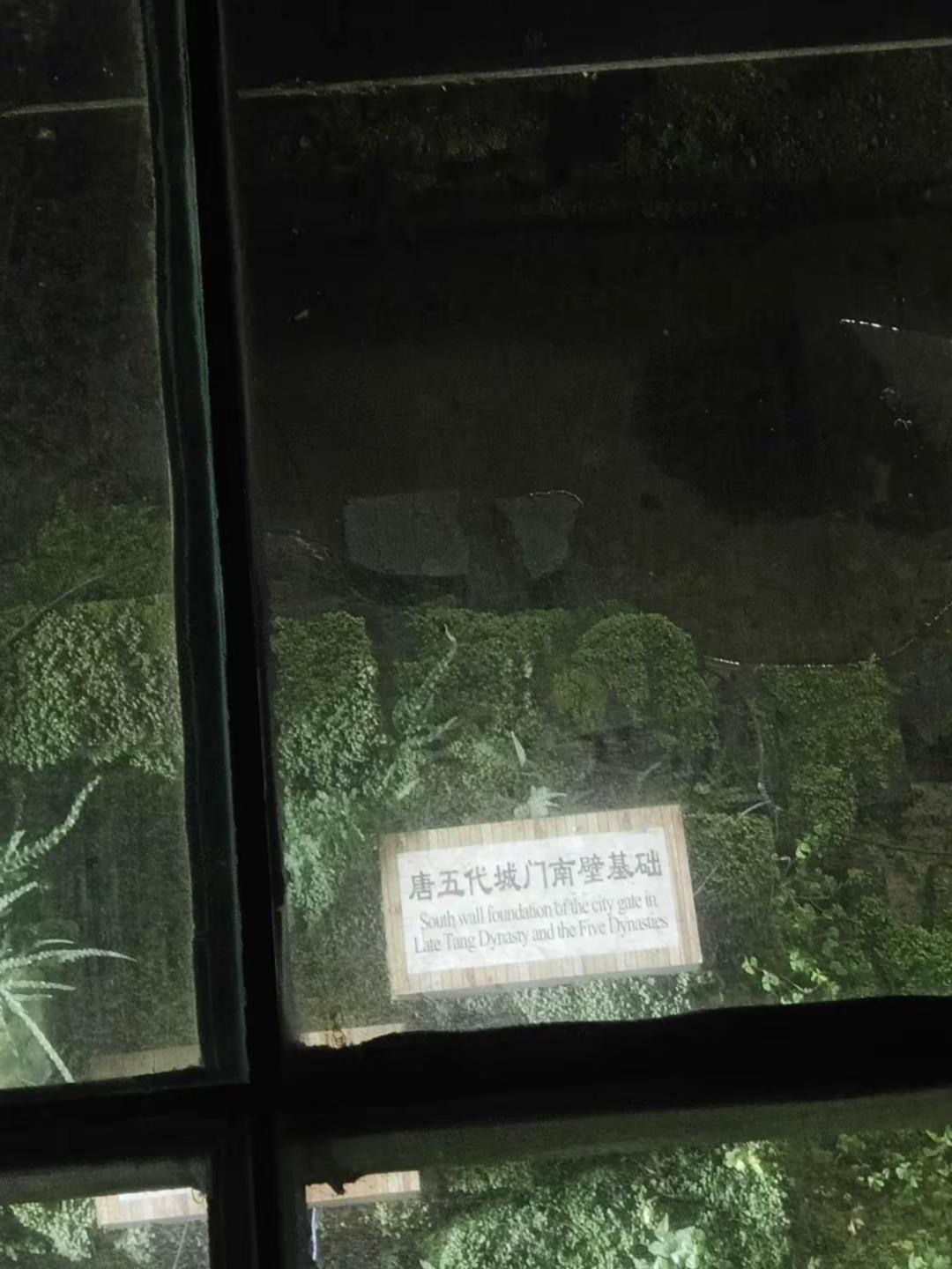 历史遗迹标识 不可移动文物点 文化遗址标牌 透过玻璃看世界