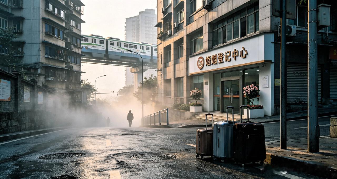 跨越千里奔赴山城领证！大批外地新人专程来渝登记结婚
 
拖着行李箱，跨越上千公里
