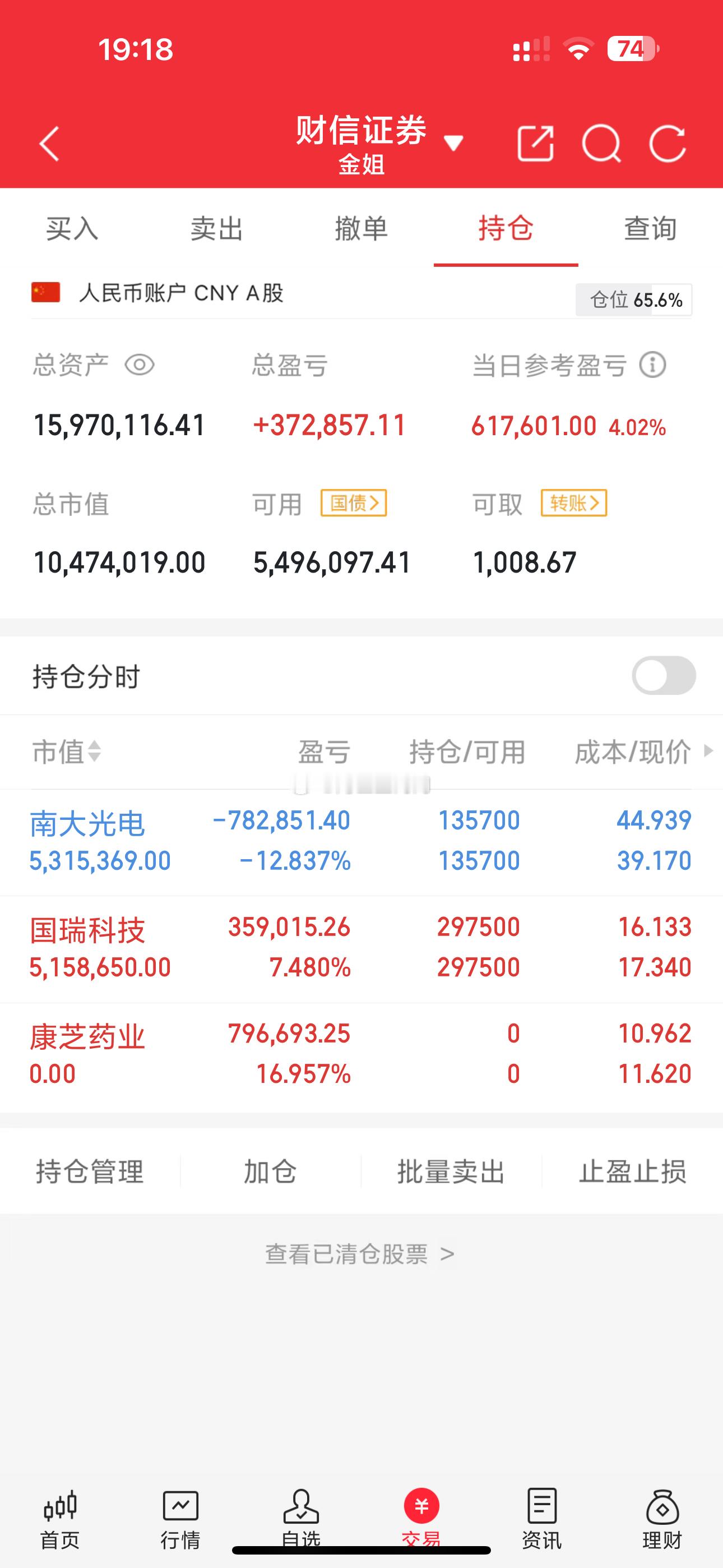 金姐的投资日记📔今天账户的数字看得我心脏跳得有点快——总资产摸到1597万了，