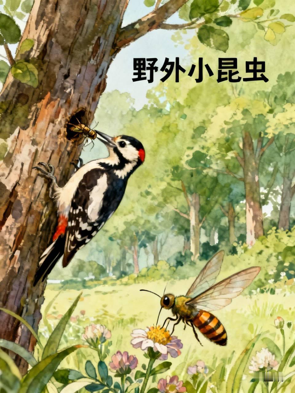 野外总能遇到各种有趣的小昆虫。之前去金鸡山公园观鸟，意外拍到了斑姬啄木鸟捕食昆虫