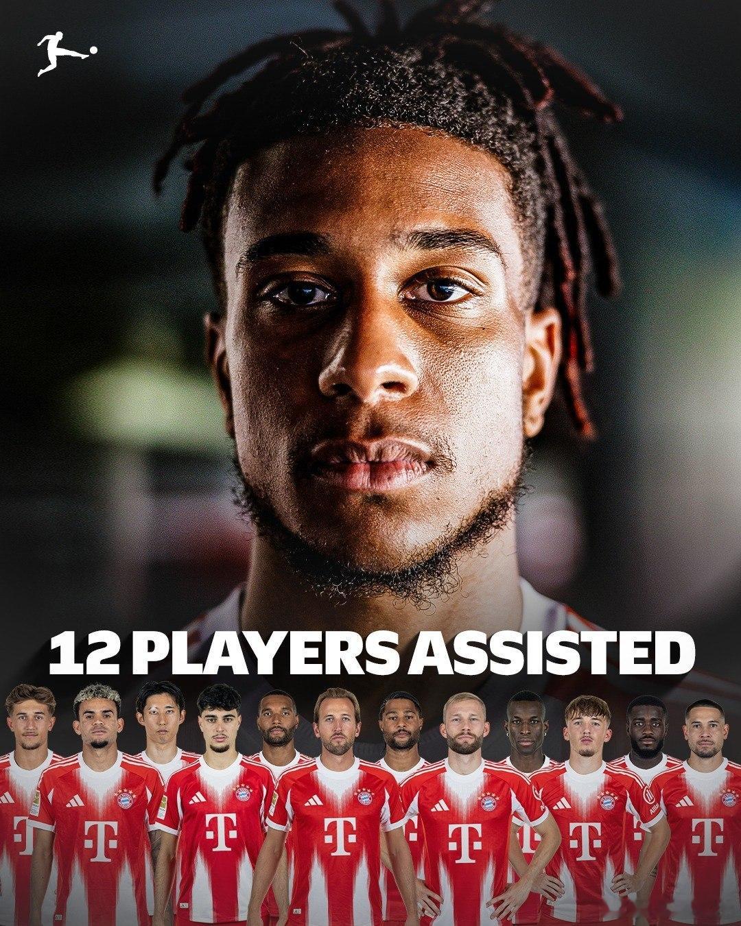 🚨📊| 邁克爾·奧利塞本賽季至今，已為隊內12名球員送出過助攻 😮🔥🔥