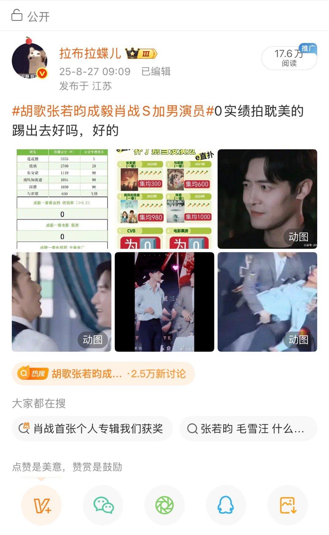胡歌张若昀成毅肖战S加男演员为什么屏蔽我的热门啊 ​​​