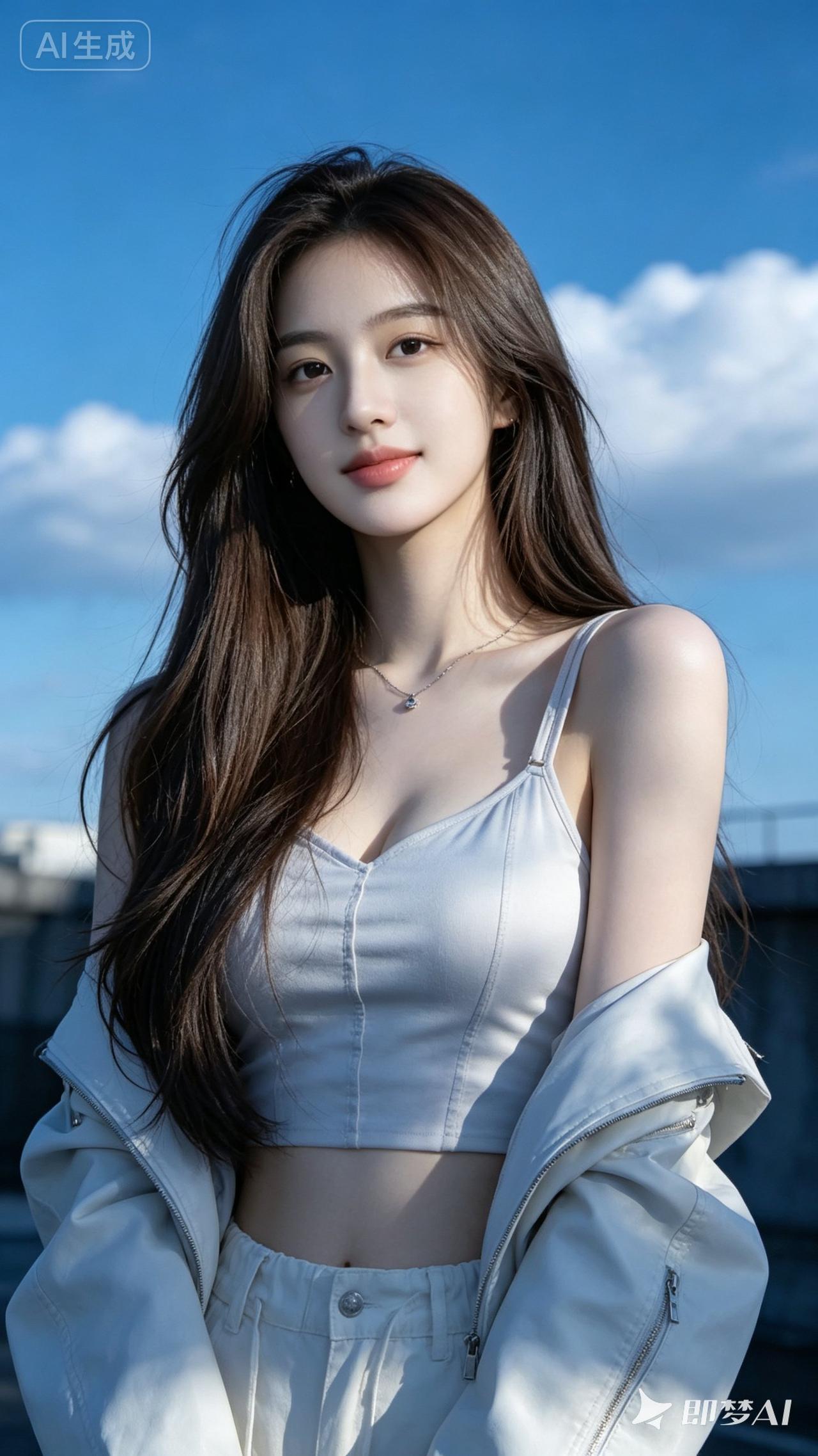 阳光下的少女，清新自然，元气满满！🌞💕