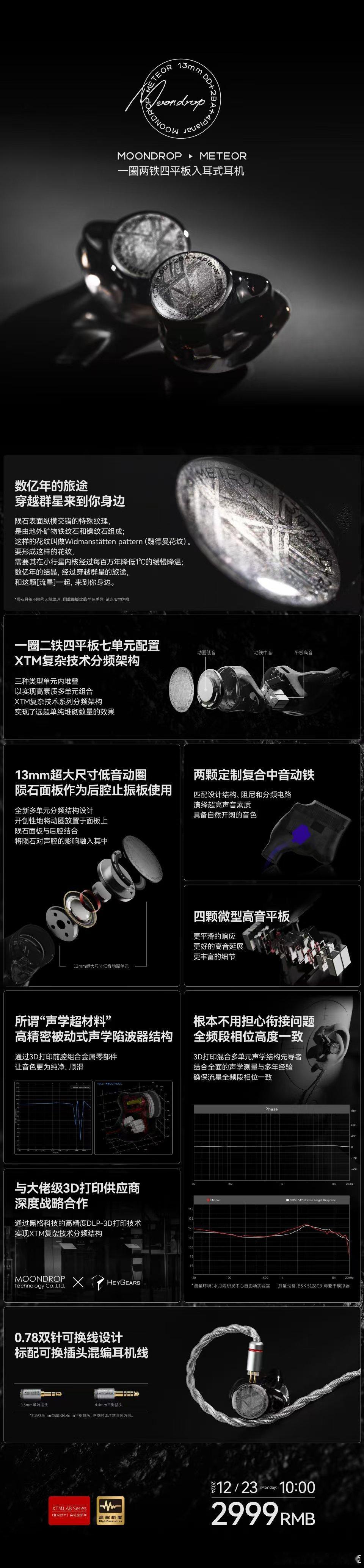 水月雨发了一个一动圈+两动铁+四平板单元的7单元耳机[右哼哼]频响曲线看起来相当