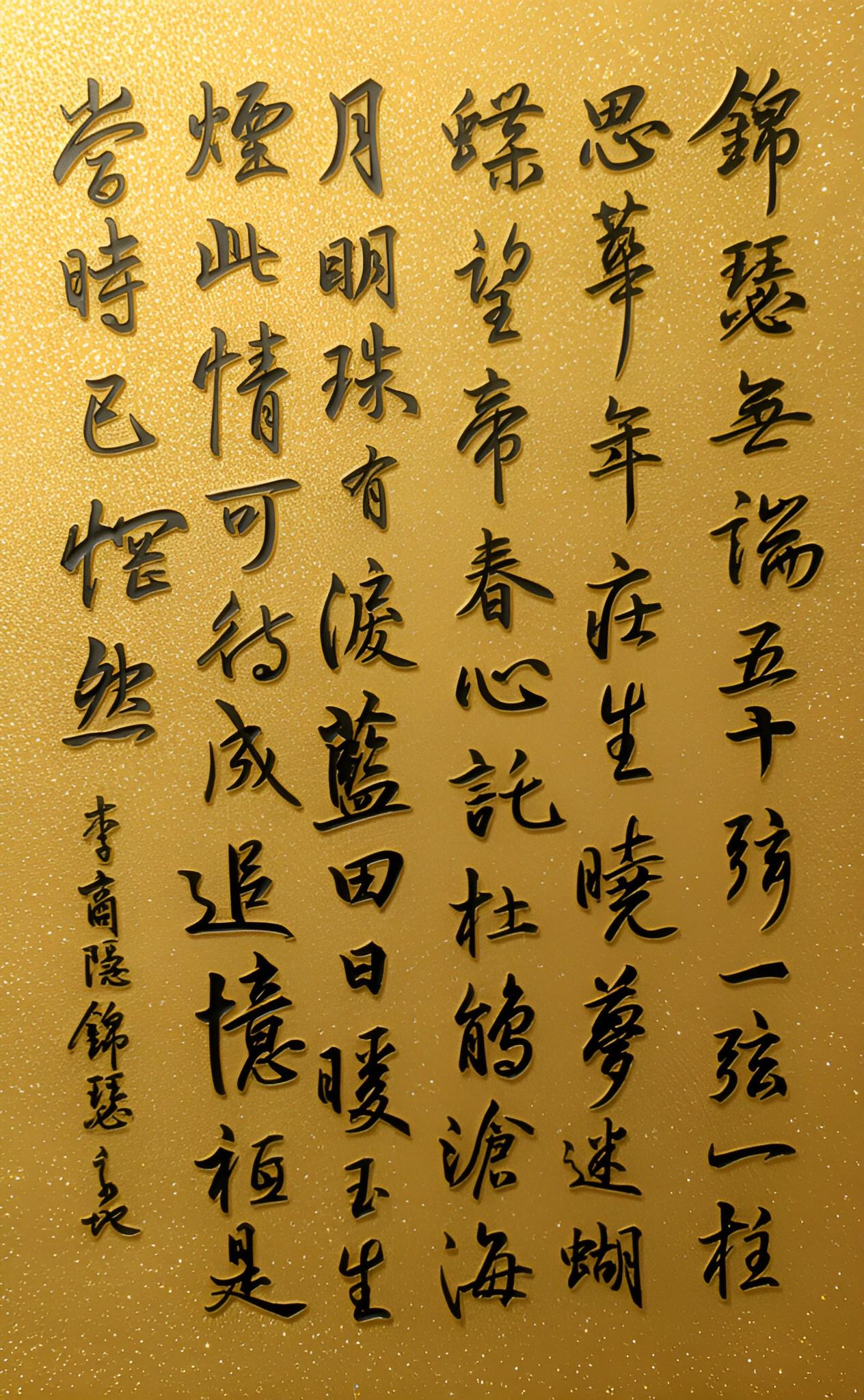 我总在深夜临帖的间隙，忍不住翻起这首《锦瑟》。字里行间流泻出的，哪里是诗，是李商
