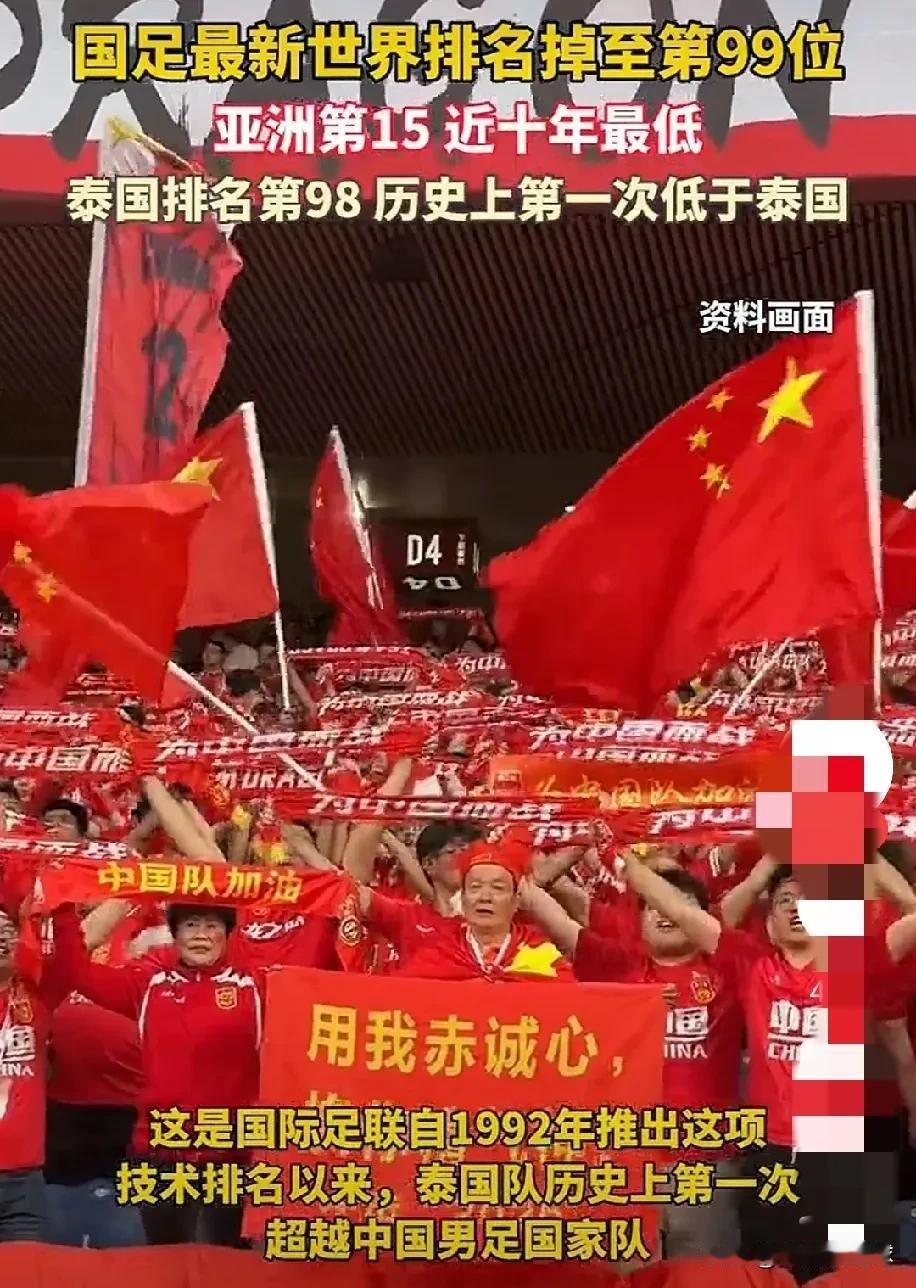全世界有197个主权国家，中国男足排名第99位；处于中等水平，还可以；
亚洲有4