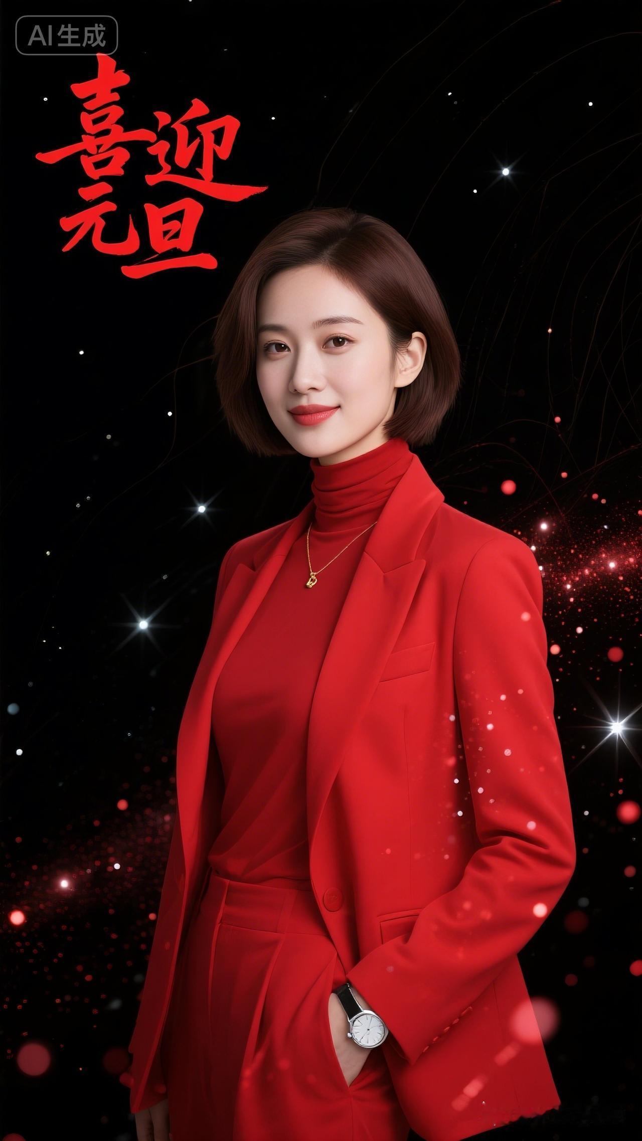 新年喜迎元旦，红衣美人闪耀登场！🎉✨