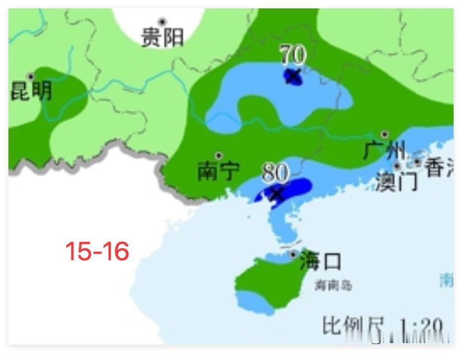 7月14日到16日，广西北海，广东湛江，中雨，大雨……而且，7月17日到28日，