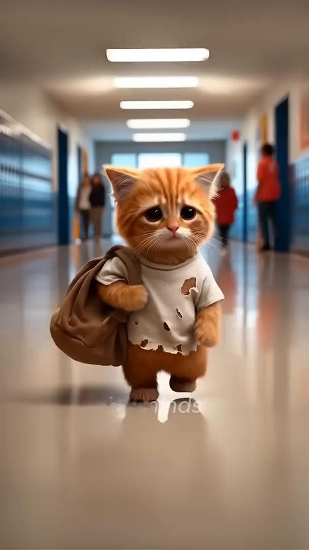 可怜的小猫遭人嘲笑，但她却努力挣钱买一套校服。