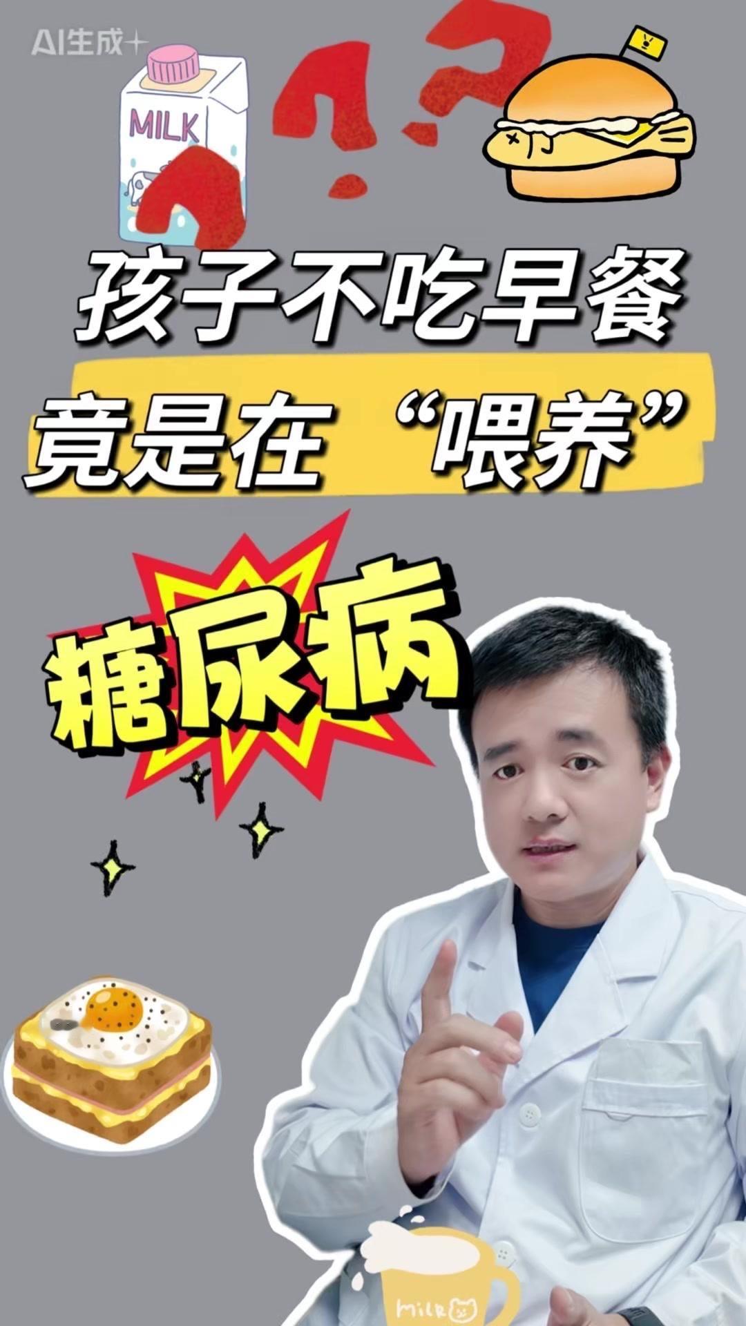 不吃早餐的孩子要注意了！🍳孩子经常不吃早餐，可能给将来的糖尿病埋下隐患。研究数