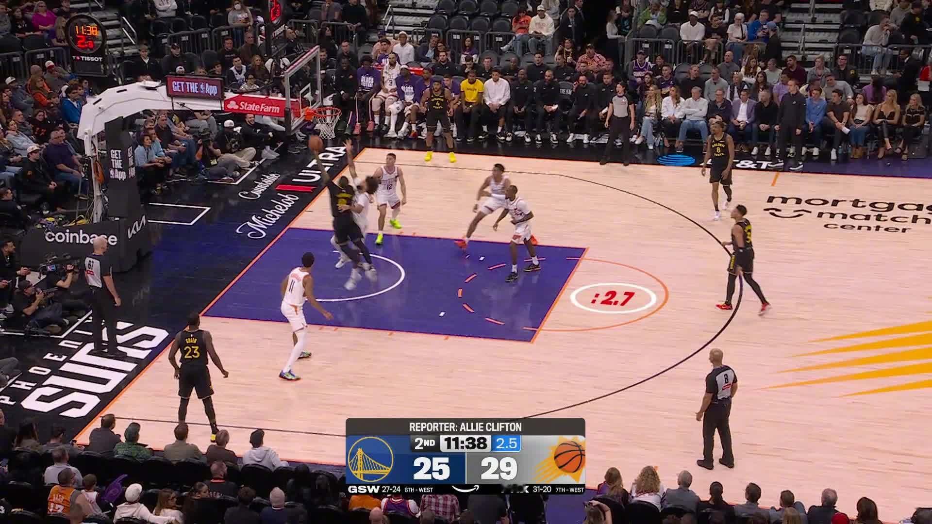 佩顿二世和梅尔顿连续突破上篮得分🏀勇士vs太阳