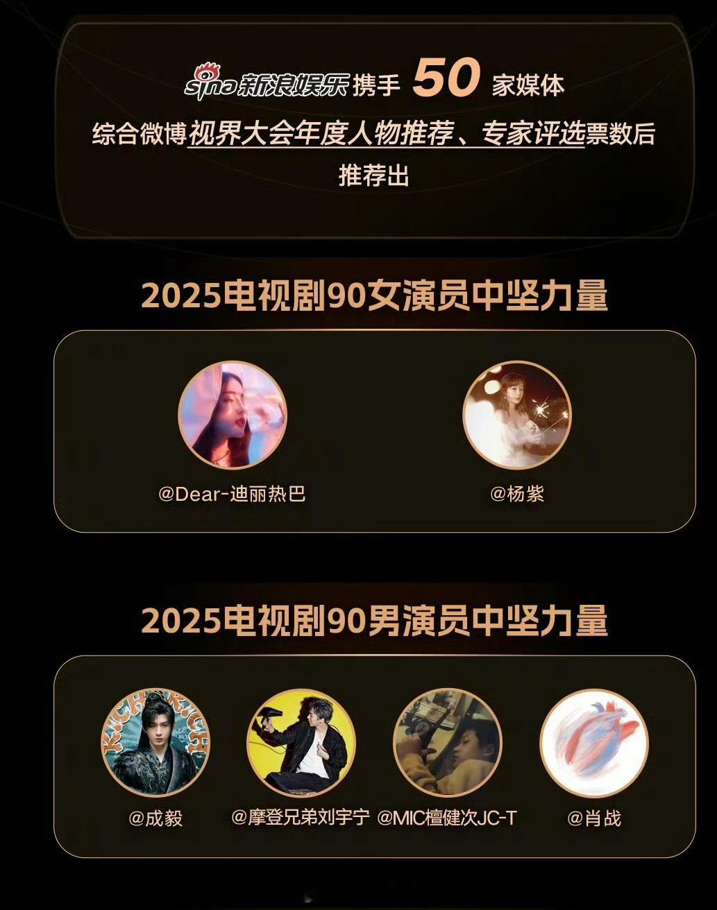 浪选90-00内娱中坚力量演员（完整版）90女演员：迪丽热巴、杨紫90男演员：成