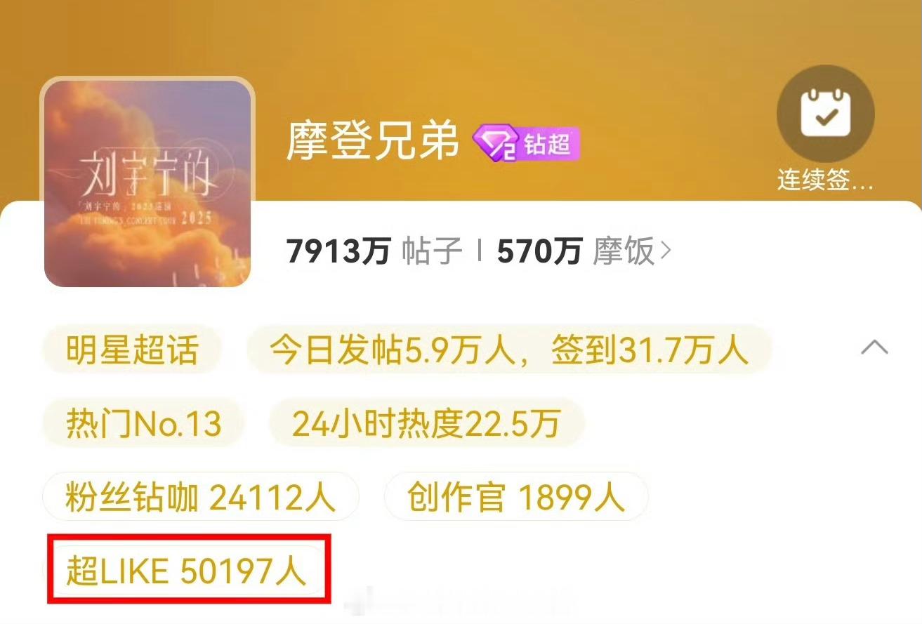 刘宇宁超like破50000了🔥宁丝想要！宁丝得到！👏🏻 ​​​