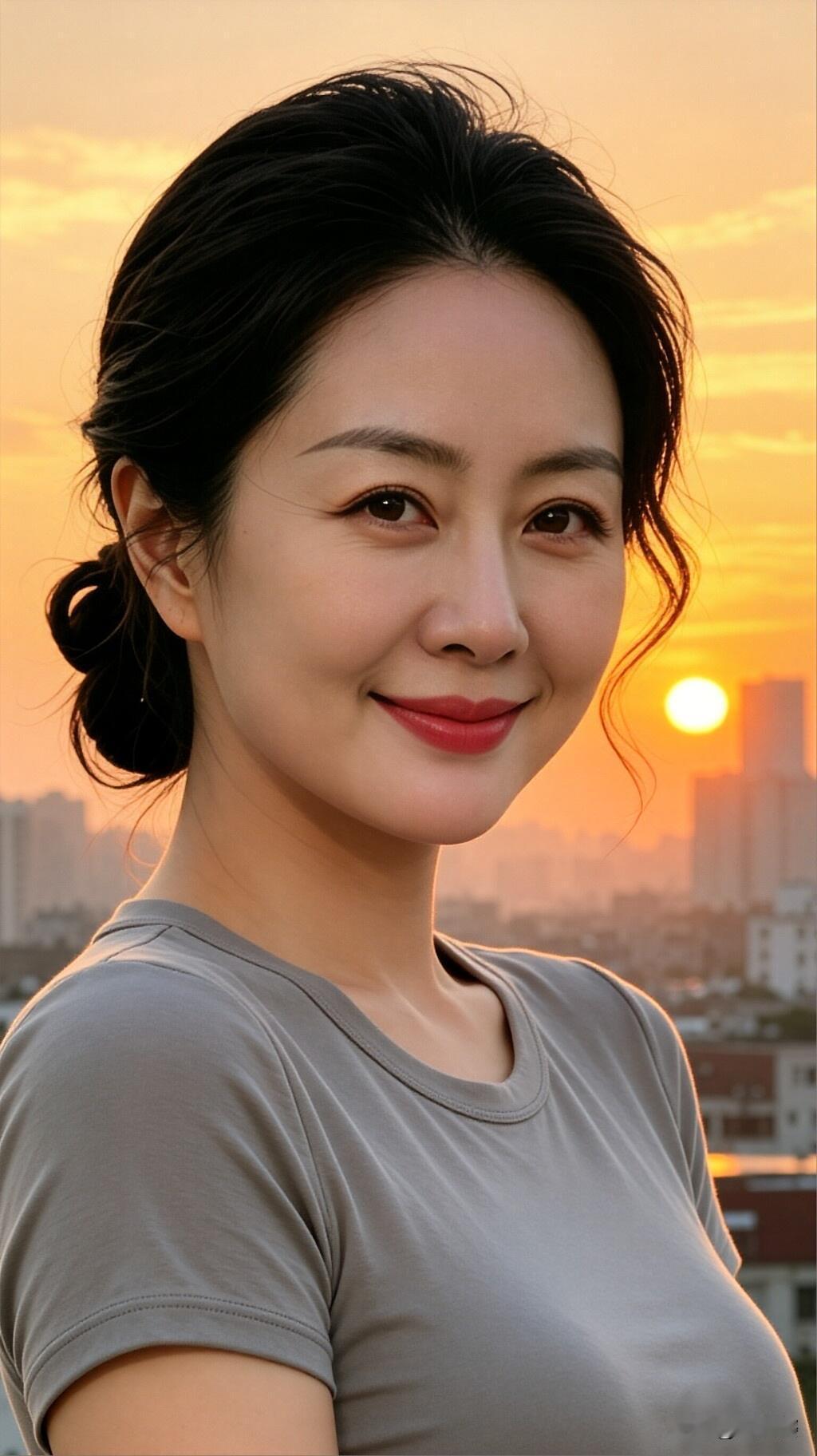 不得不说，落日和成熟女人真是绝配。