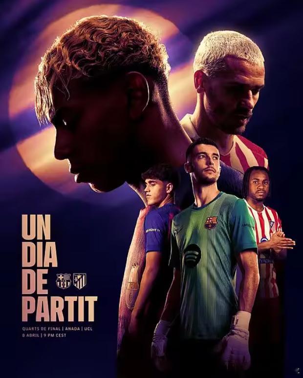 欧冠1/4决赛首回合，巴萨将在诺坎普球场迎战马德里竞技。赛前，巴萨官方发布预热海