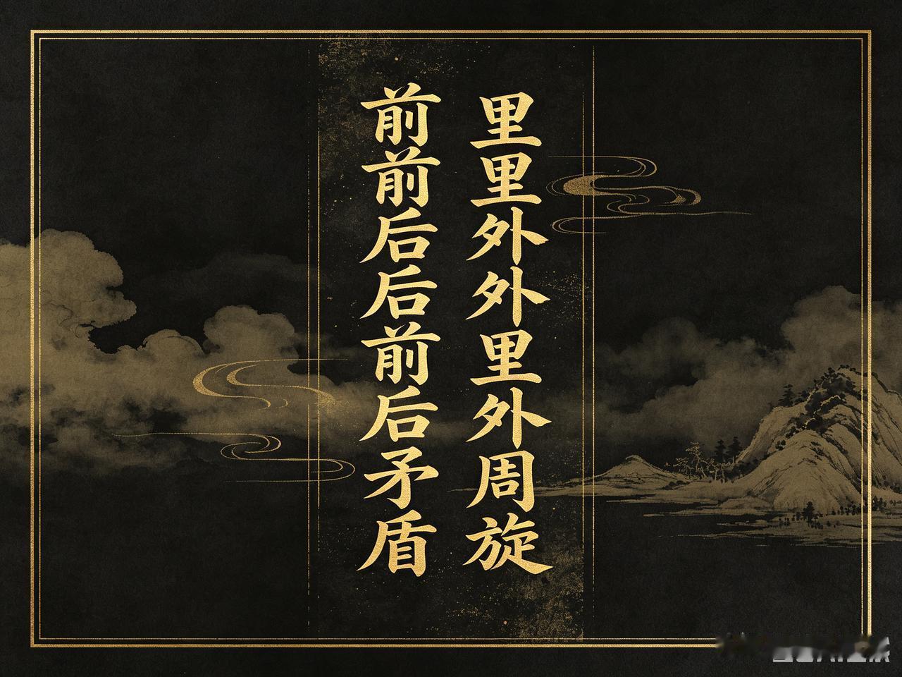 上联：前前后后前后矛盾。敬请应对下联：里里外外里外周旋