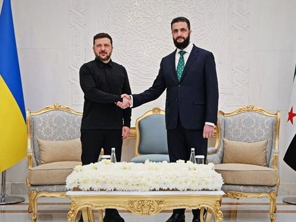 叙利亚过渡总统与乌克兰总统泽连斯基在大马士革举行会晤，双方讨论了地区安全局势及俄