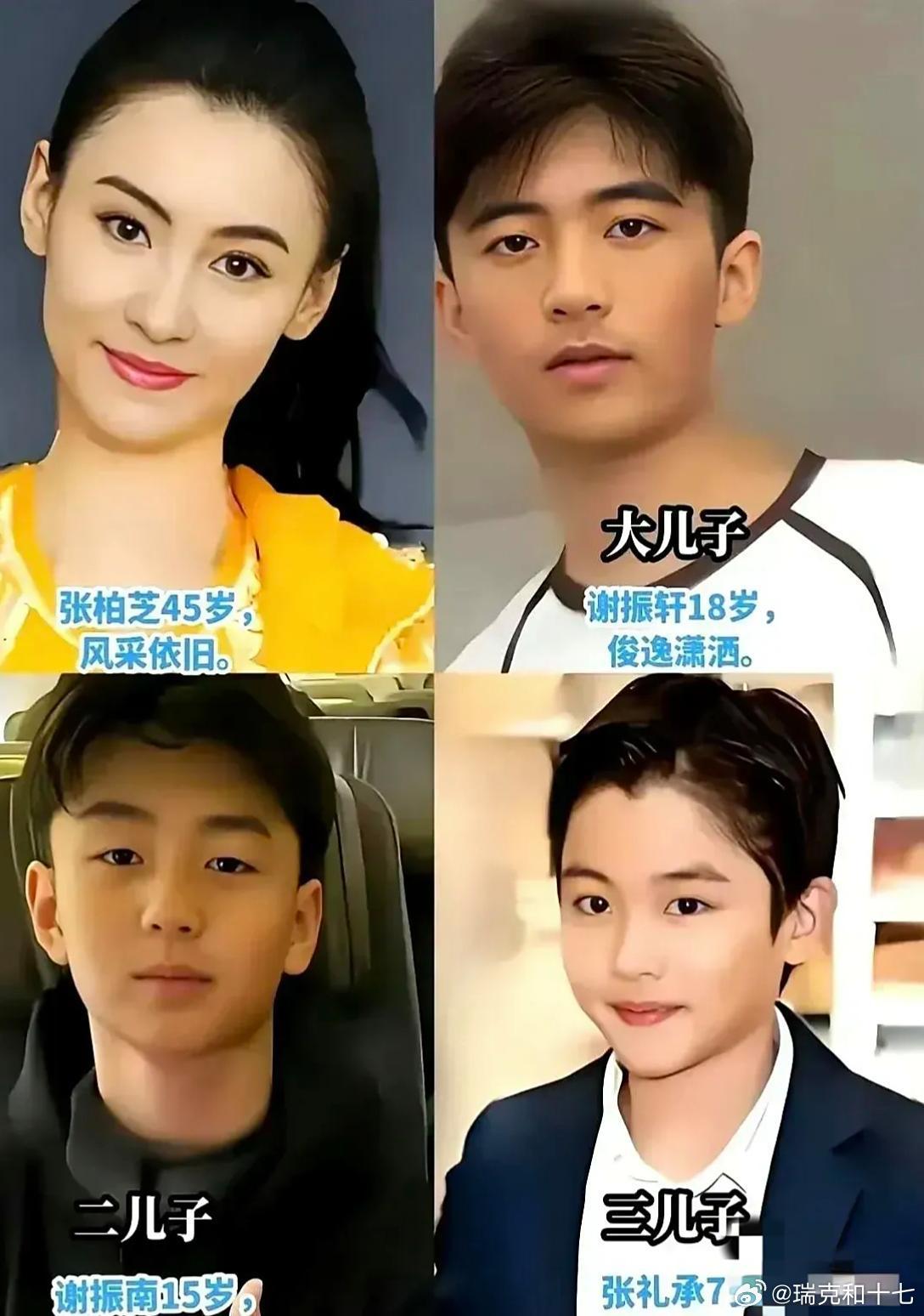 看了张柏芝和三个儿子，居然老三最帅气，虽然不知道他父亲是谁。但是看了老三的样子，