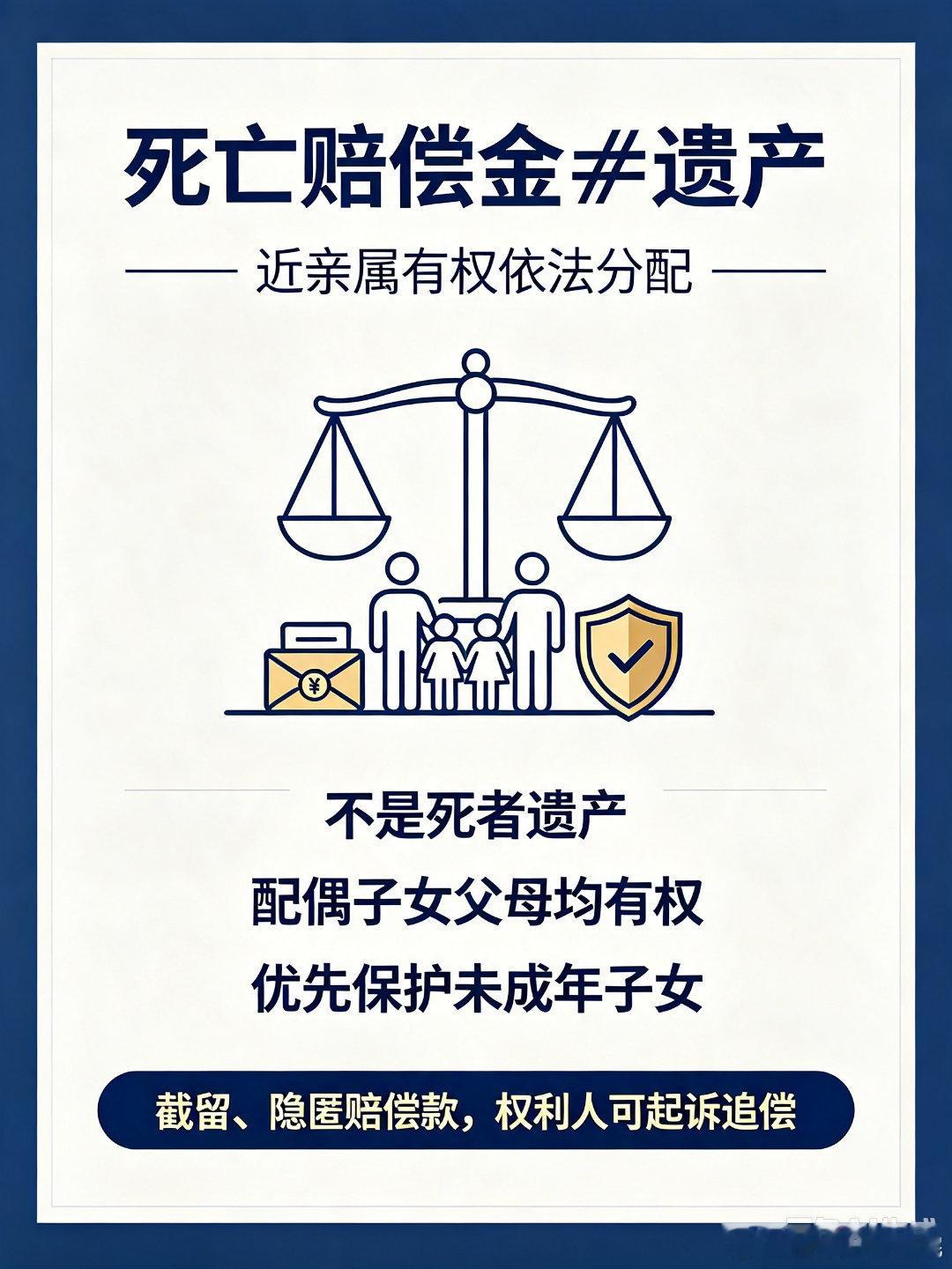 丈夫坠亡后百万赔偿款妻女仅得3万 站在妻儿的角度来说，死亡赔偿金是保障家庭生活的