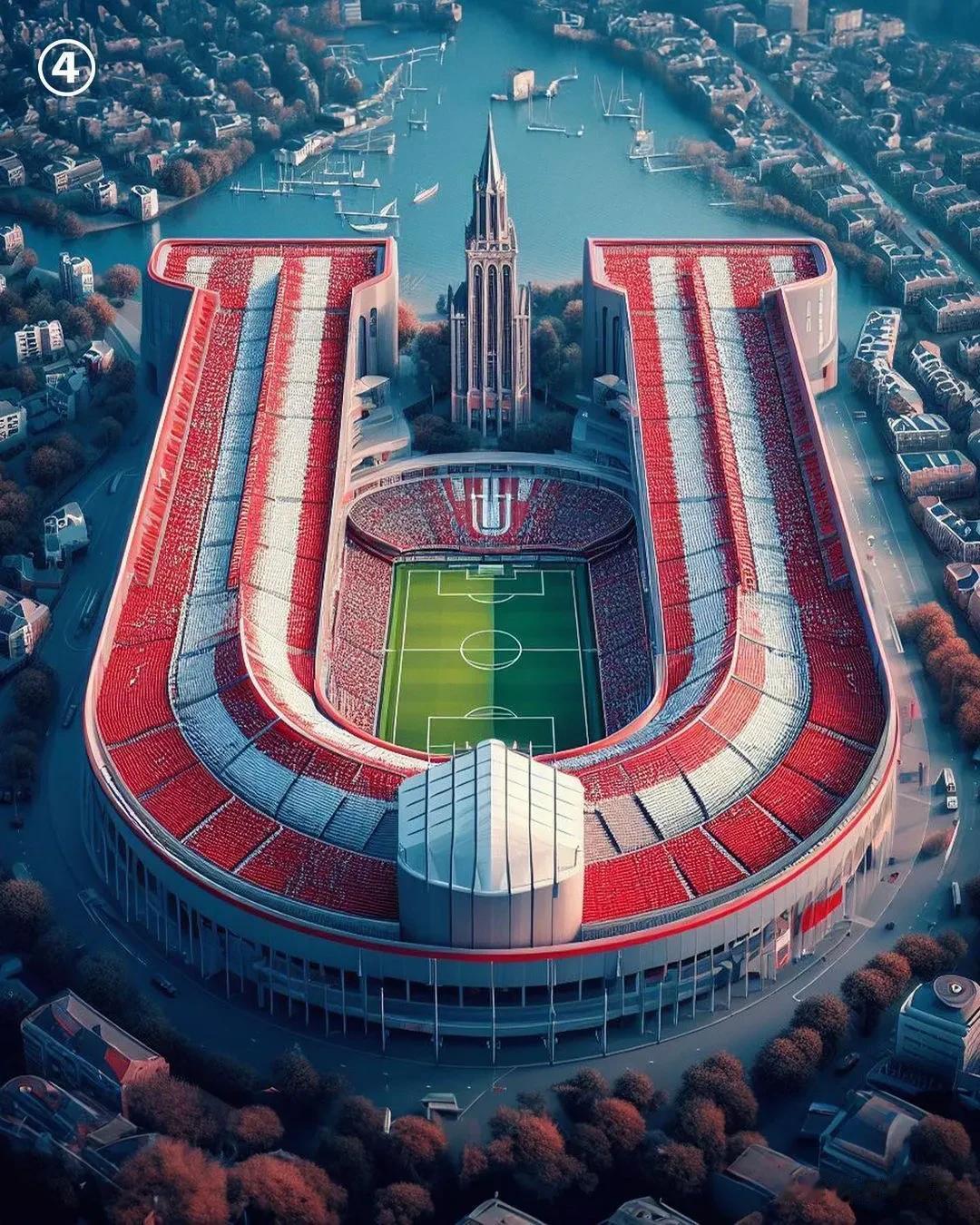 图片丨人工智能设计的荷兰知名体育场🏟️！哪一座是你的最爱？
