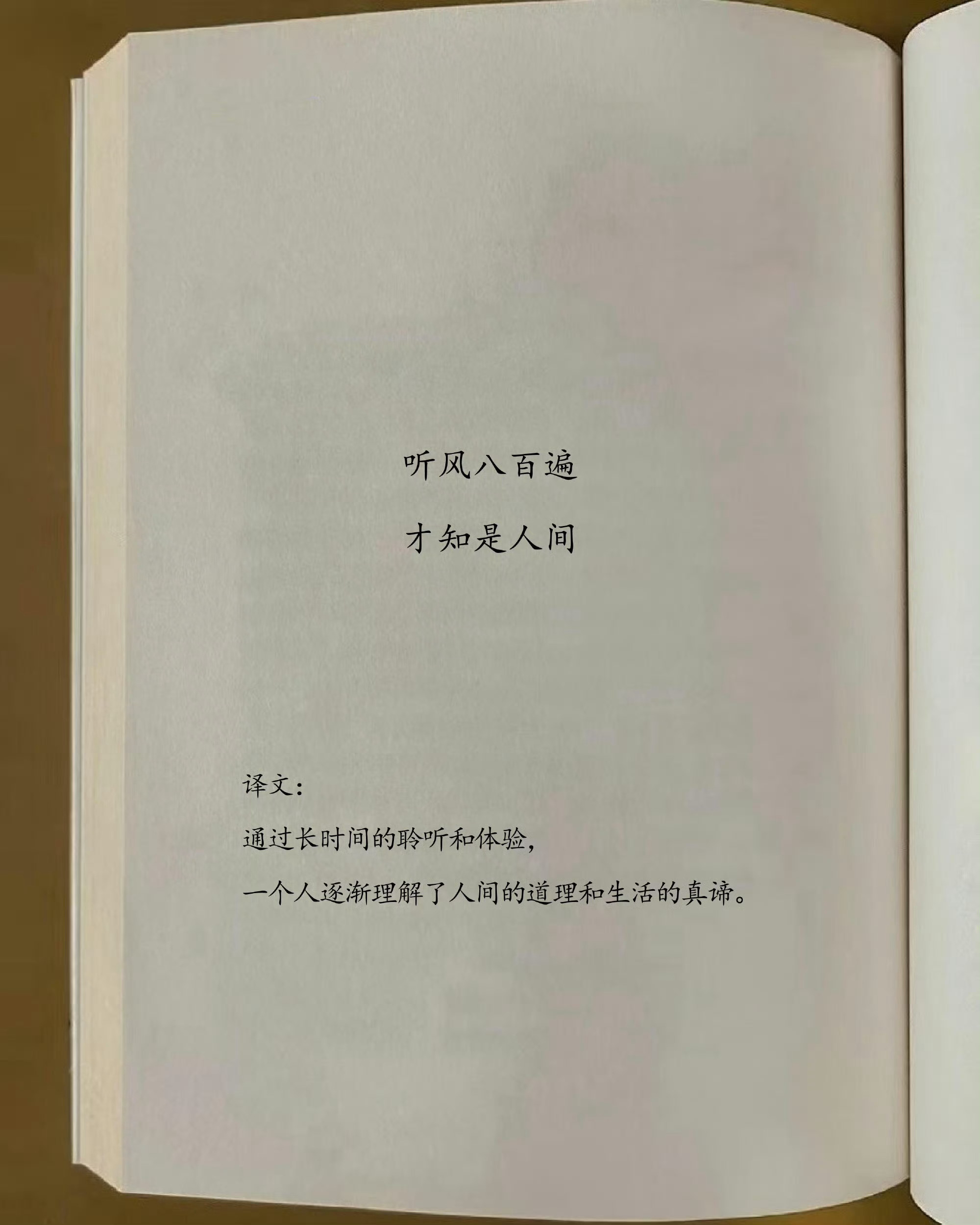 听风八百遍才知是人间 