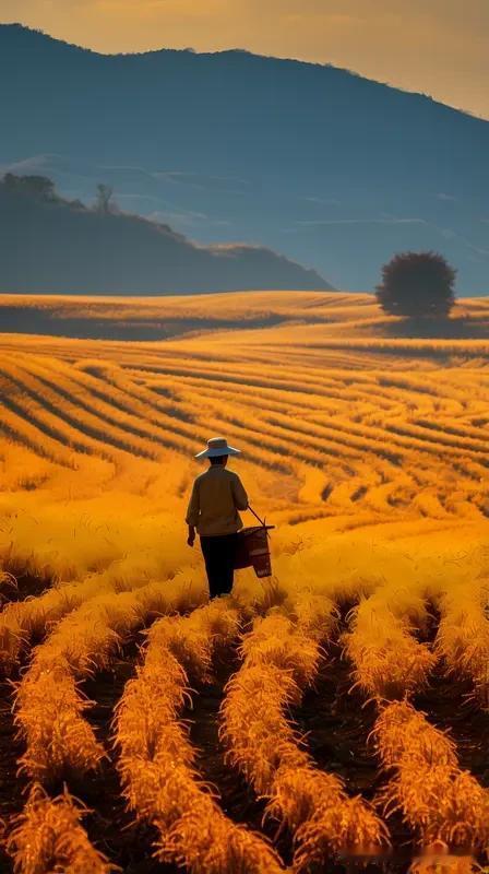 上联：春播千亩稻；诚邀下联下联:秋收万颗籽