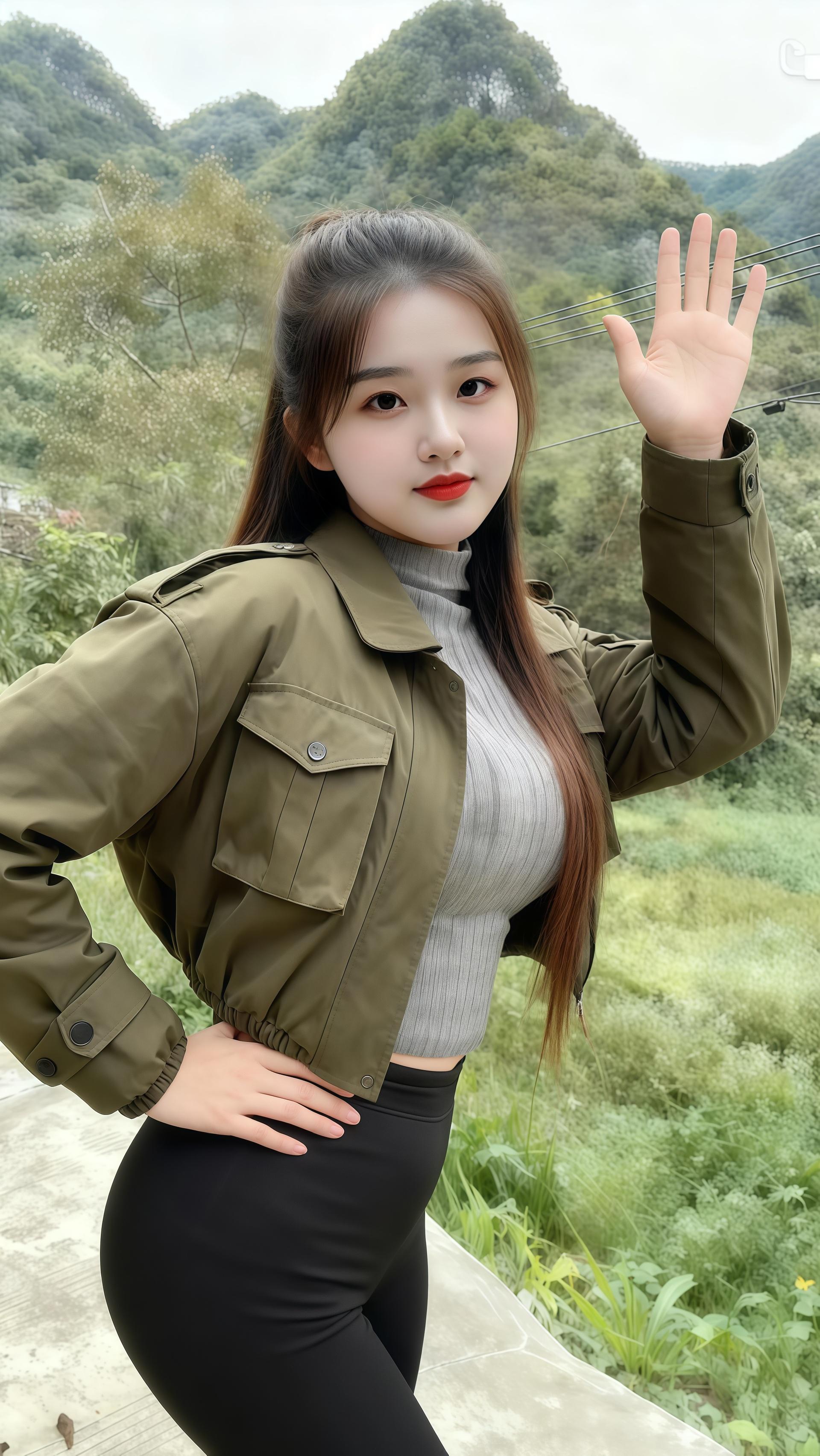 我要上热们 大长腿小蛮腰 清纯女神 紧身牛仔裤 休闲穿搭