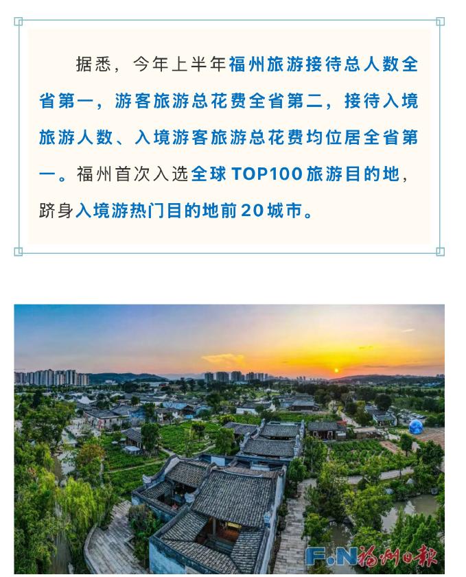 上半年福州旅游接待总人数全省第一