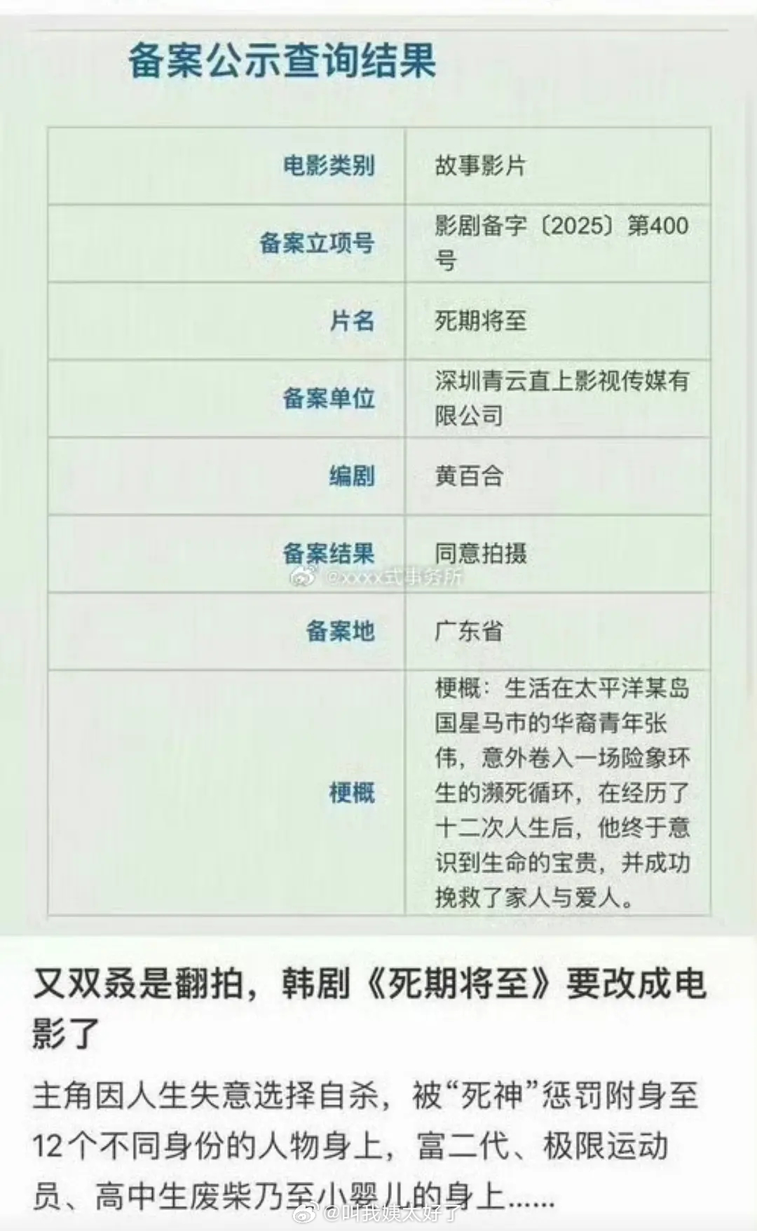 范丞丞、赵今麦传的电影《死期将至》居然是翻拍的韩国的，这部电影好看吗？ 