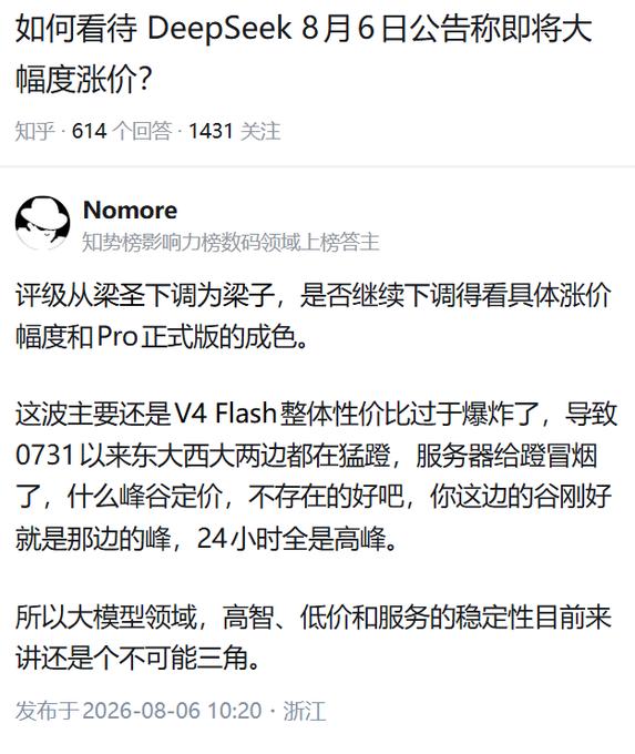 如何看待 DeepSeek 8月6日公告称即将大幅度涨价？

评级从梁圣下调为梁