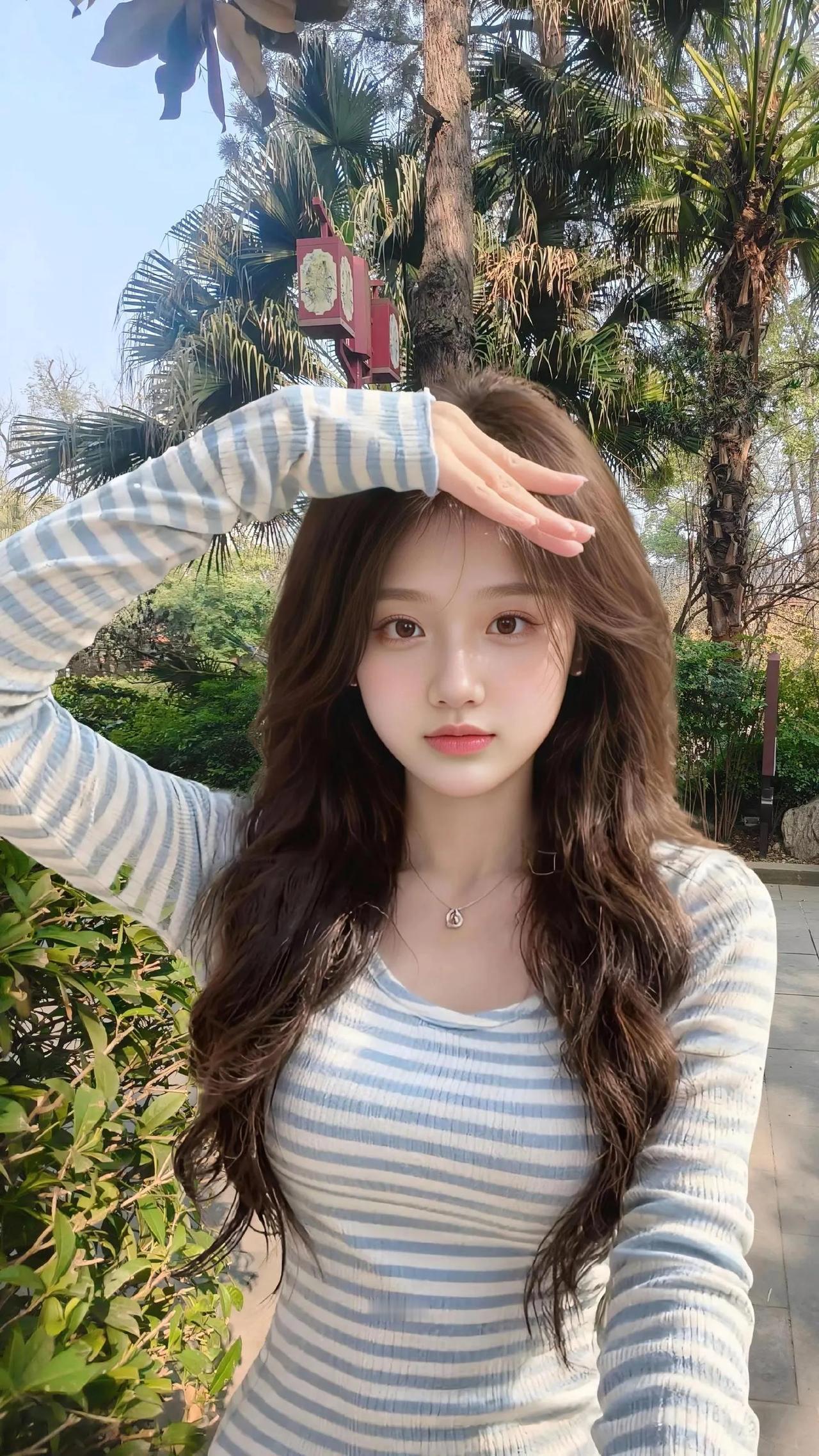 阳光下的少女，温柔如水。祝大家除夕快乐街拍 高清美女