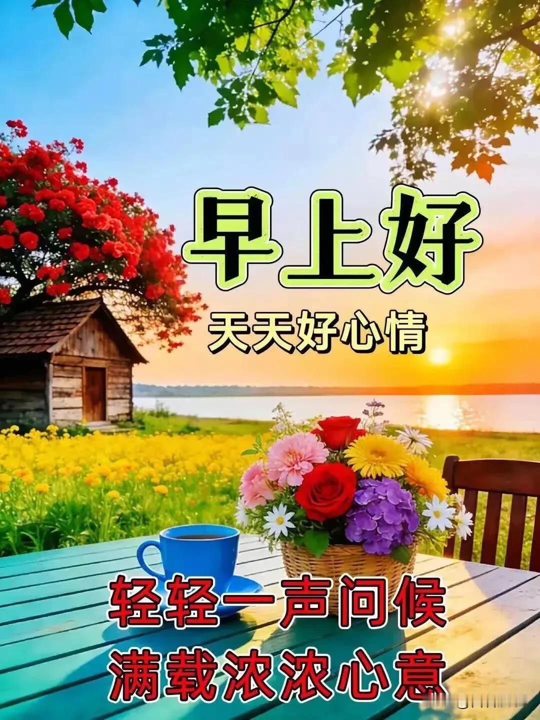 清晨问候送达，愿温暖与好运一直陪着你。